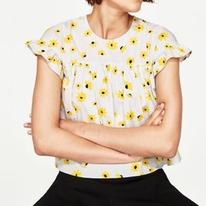 Zara babydoll sunflower top